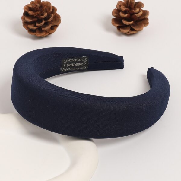 New hairband sponge thickened and widened headband high skull top hair clip mesh red wide edge pressed hair headwear for women - Image 19