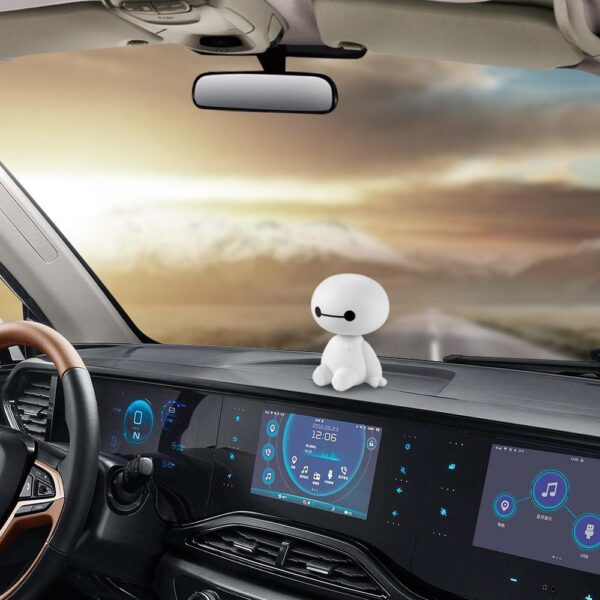 Cartoon Plastic Baymax Robot Shaking Head Figure Car Ornaments Auto Interior Decorations Big Hero Doll Toys - Image 4