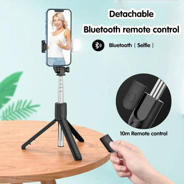 Selfie Stick with Fill Light Extendable Selfie Stick Tripod with Wireless Remote and Phone Holder Group Selfies For All  phones - Image 3