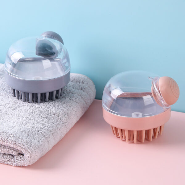 Hair Wash Comb Clear Brush Fluid Press Scalp Massage Bath Cleaning Shower Brush Home Shampoo Scrubber - Image 3