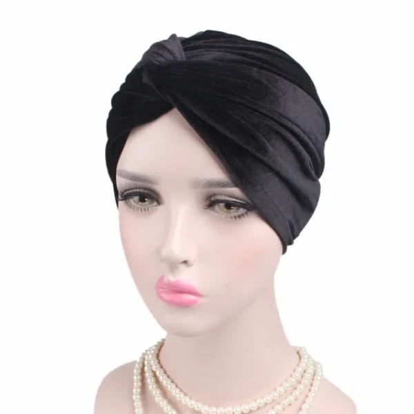 Women Velvet Turban Hat Headband Muslim Hijab Caps Female Soft Bandana Headband Hijabs Head Wrap Hair Accessories Supplies - Image 5