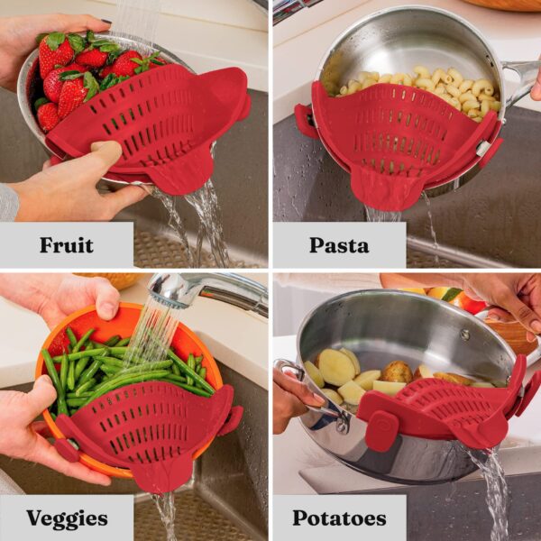 Silicone pasta filter wide mouth drain water filter vegetable and fruit filter clamp pot edge drain block - Image 5