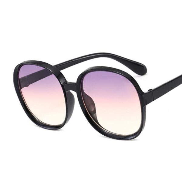 New Round Frame Sunglasses Women Retro Brand Designer Brown Black Oversized Lady Sun Glasses Female Fashion Outdoor Driving - Image 2