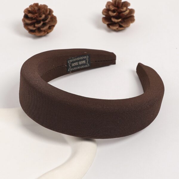 New hairband sponge thickened and widened headband high skull top hair clip mesh red wide edge pressed hair headwear for women - Image 23
