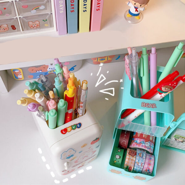 Ins Style Cartoon Creative Refrigerator Pen Holder Cute Large Capacity Desktop Storage Tube Fashion Sweet Multi-Function Pen Case - Image 2