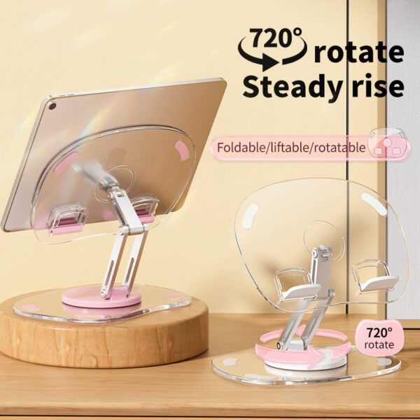 Multi functional adjustable lifting creative mobile phone support stand, desktop live streaming 360 ° rotating tablet stand, universal