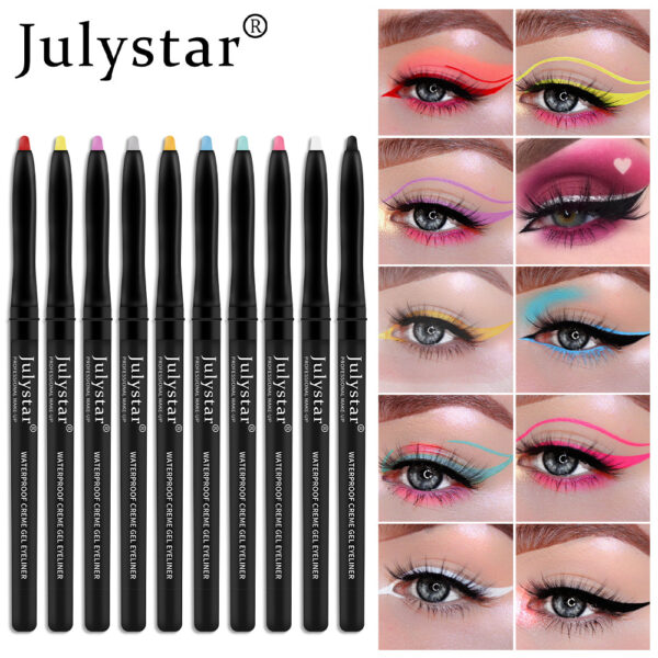 White Eyeliner Pencil Color Eyeliner Cream Not Easy To Smudge Waterproof Oil-Proof Slim Eyeliner Gel Pencil - Image 3