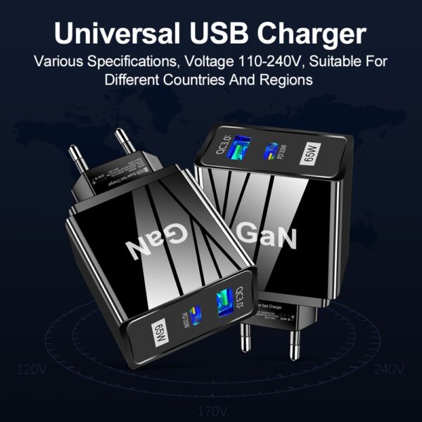 GaN Gallium Nitride Charger 65W Charging Head TYPE-C - Image 3