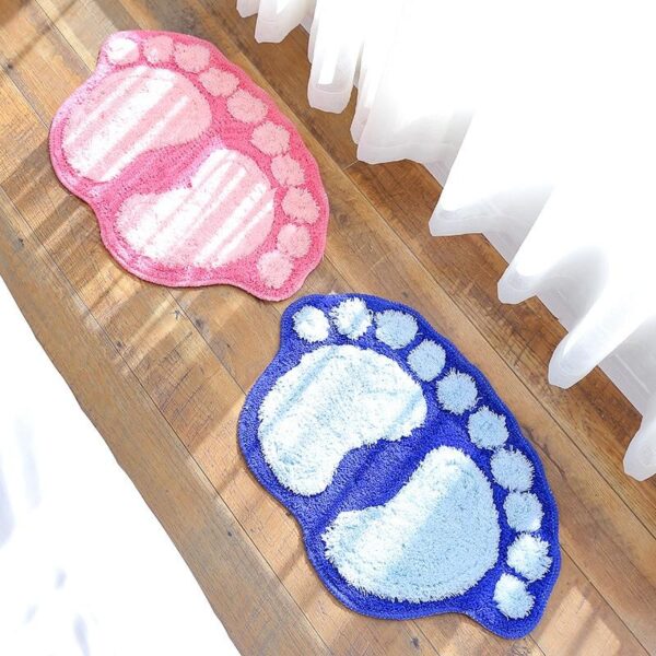 Foot Print Bath Mats Non-slip Bathroom Carpet Mat Toilet Bathroom Rug Bath Pad - Image 3