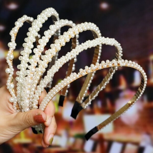 Bride's Hair Accessories Women's Handwoven Knotty Pearl Headband Japanese Korean Headdress Bow Hair Clip Crown Headband - Image 52