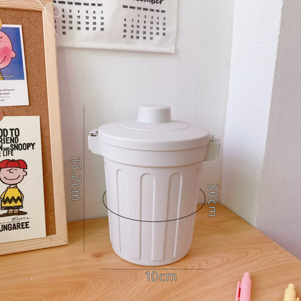 Ins Style Desktop Small Trash Can Barrel Bedroom Creative Girl Heart Home Cute With Cover Net Red Mini Storage Box - Image 3