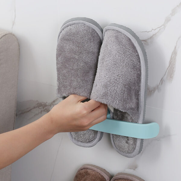 Bathroom Slippers Rack Wall-Mounted Wall-Mounted Toilet Shoe Storage Artifact Toilet Punch-Free Shoe Rack - Image 3