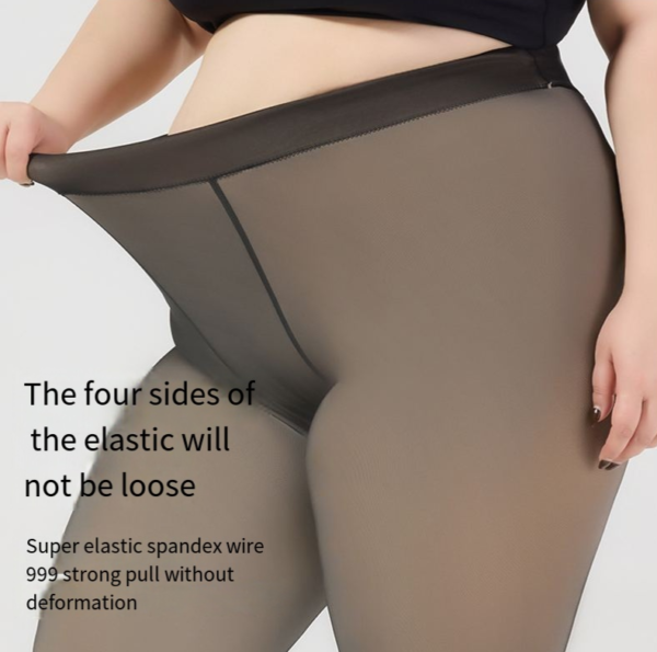 Oversized Black Silk Leg Artifact Black Transparent One Piece Elastic Pantyhose - Image 2