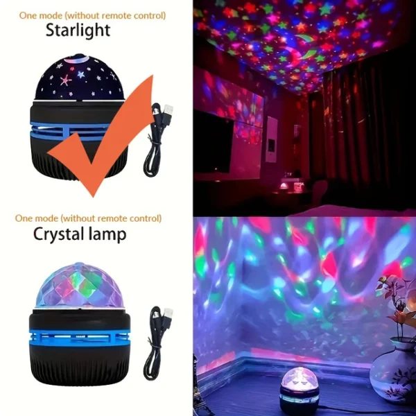 LED Water Pattern Starry Sky Light Remote Control Aurora Projection Light USB Plug-in Magic Ball Stage KTV Hotel Laser Light - Image 10