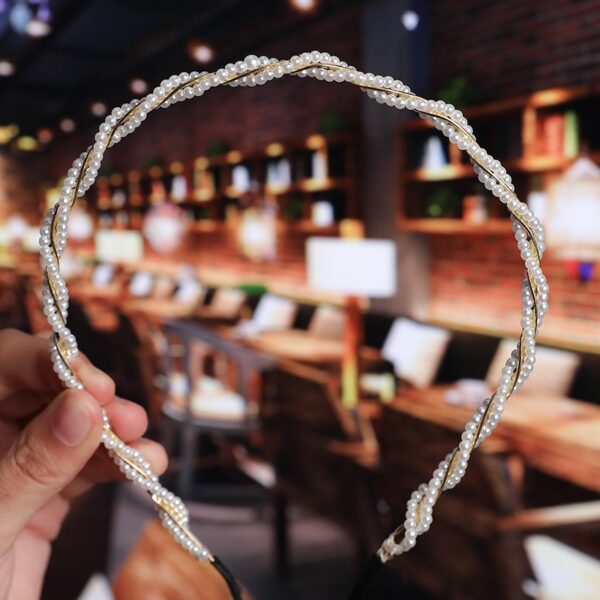 Bride's Hair Accessories Women's Handwoven Knotty Pearl Headband Japanese Korean Headdress Bow Hair Clip Crown Headband - Image 27
