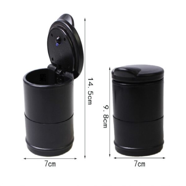 Portable Car Auto Ashtray Blue LED Light Smokeless Ashtray Cigarette Holder Anti-slip Rubber Botton - Image 3