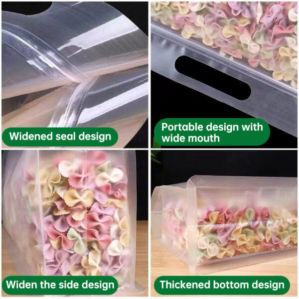 10PCS portable transparent octagonal sealed packaging bag, zero food self sealing, self standing bag, nut non degradable plastic sealing bag - Image 4