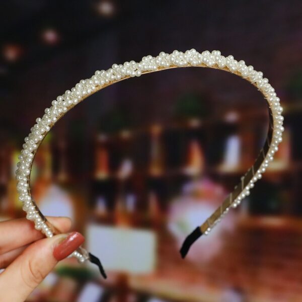 Bride's Hair Accessories Women's Handwoven Knotty Pearl Headband Japanese Korean Headdress Bow Hair Clip Crown Headband - Image 17