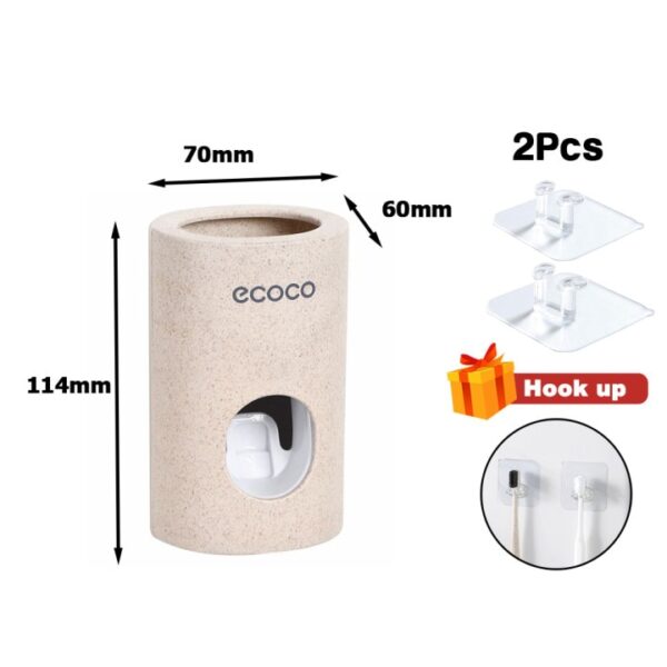 Automatic Toothpaste Dispenser Squeezers Toothpaste Tooth Dust-proof Toothbrush Holder Wall Mount Stand Bathroom Accessories Set - Image 7