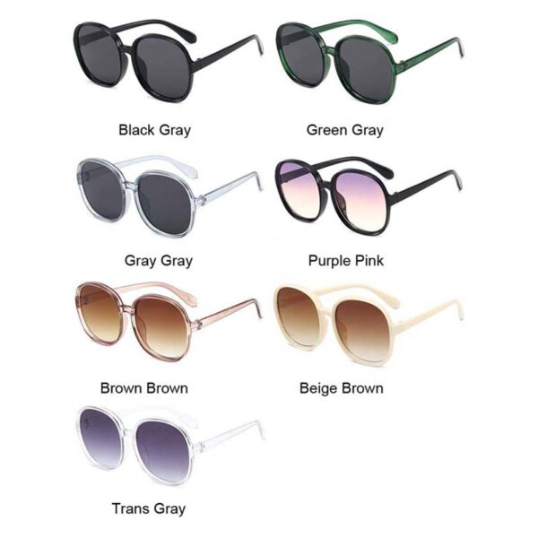 New Round Frame Sunglasses Women Retro Brand Designer Brown Black Oversized Lady Sun Glasses Female Fashion Outdoor Driving - Image 6