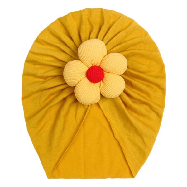 Children's imitation cotton pullover hat, baby creative, comfortable, breathable flower hat, baby hat - Image 3