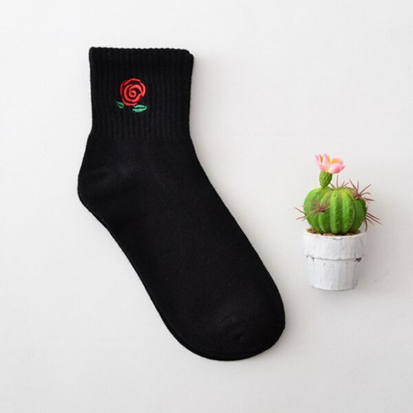 Women Size New Cotton Short Socks Killer Cupid Moustache Milk Cola Leon Clover Love Smile Face Mathilda Rose Tongue - Image 17