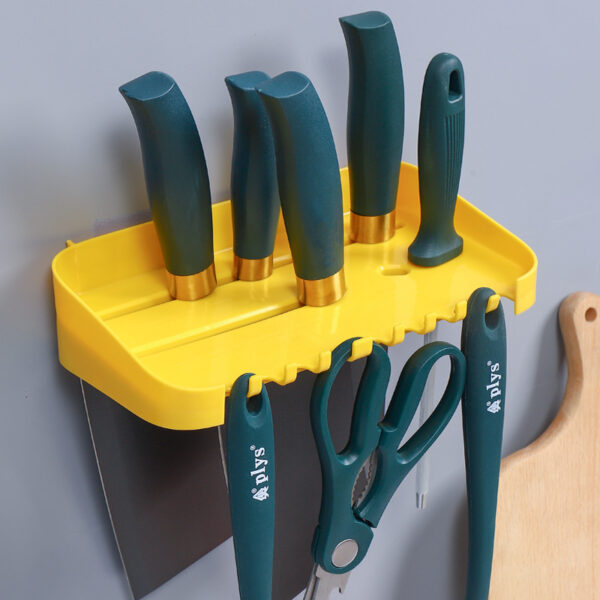 Punch-Free Bathroom Rack Bathroom Seamless Storage Rack Wash Rack Wall-Mounted Kitchen Drain Knife Rack Hanger - Image 3