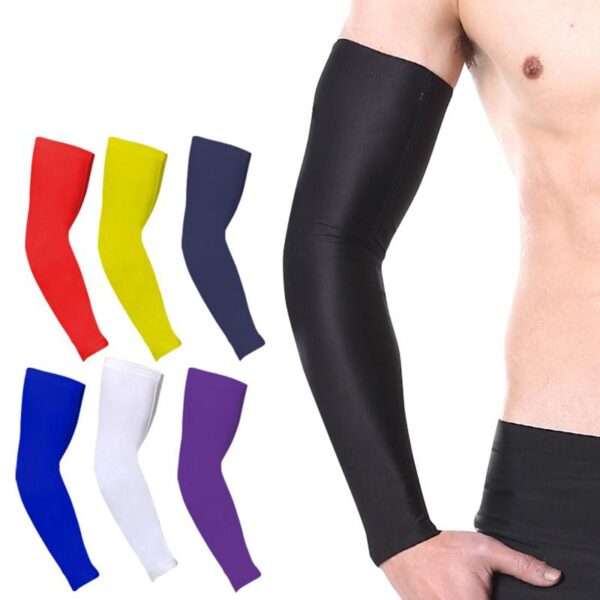1Pcs UV Sunscreen Bicycle Cycling Arm Warmers Elastic Sports Safety Elbow Pad Basketball Long Arm Sleeve Elbow Support Protector - Image 2