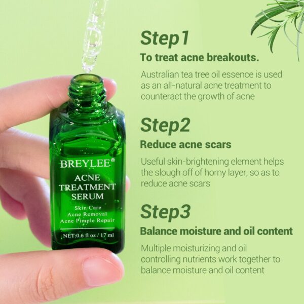 BREYLEE Acne Treatment Face Serum Mask Anti Acne Pimple Scar Remover Moisturizing Whitening Skin Care Facial Essence Cream 17ml - Image 2