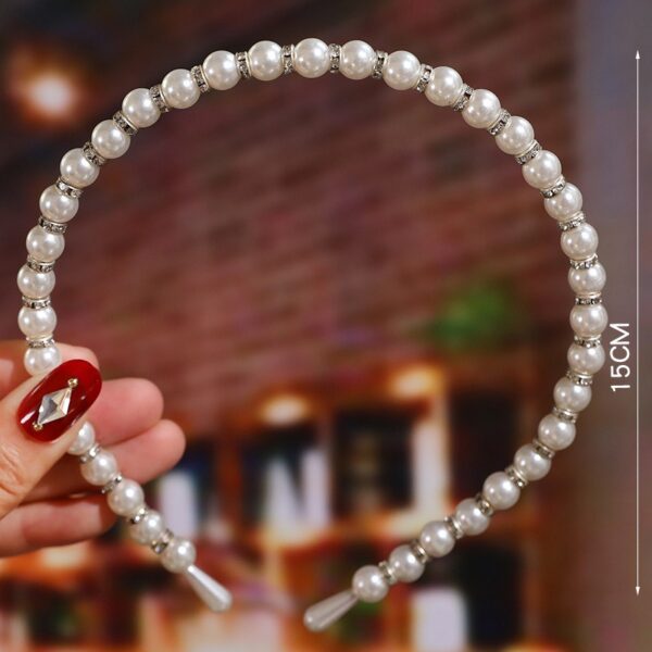 Bride's Hair Accessories Women's Handwoven Knotty Pearl Headband Japanese Korean Headdress Bow Hair Clip Crown Headband - Image 4