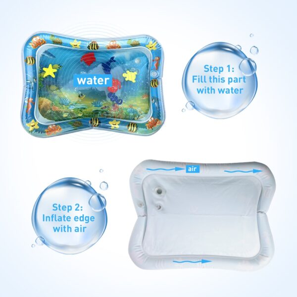 Baby Kids water play mat Inflatable thicken PVC infant Tummy Time Playmat Toddler Fun Activity Play Center water mat for babies - Image 4