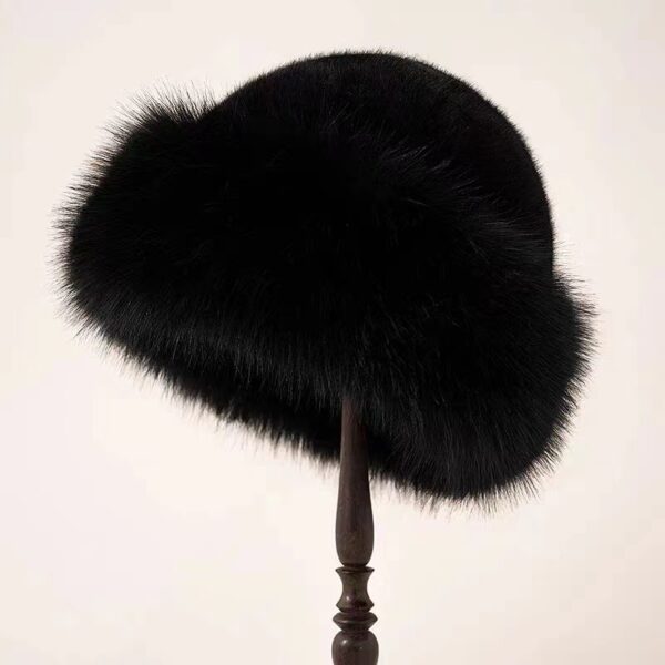 New Mongolian hat with thickened insulation, faux fur fashion basin hat, faux mink fur women's fisherman hat - Image 11