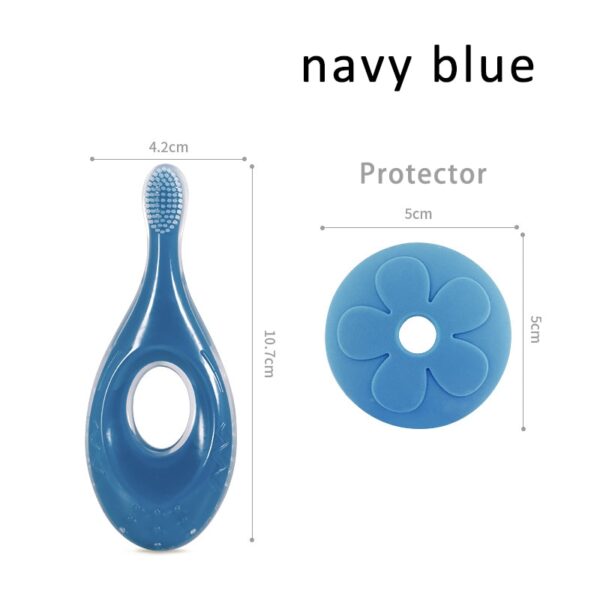 1Pcs Silicone Baby Training Toothbrush Solid Color Short Handle Baby Kids Toothbrush Cute Cartoon Baby Oral Care Toothbrush - Image 7