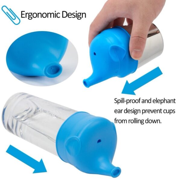 New Baby Feeding Cups Fashion Baby Drinkware Stainless Steel Sippy Cups For Toddlers & Kids With Silicone Sippy Cup Lids Solid - Image 5