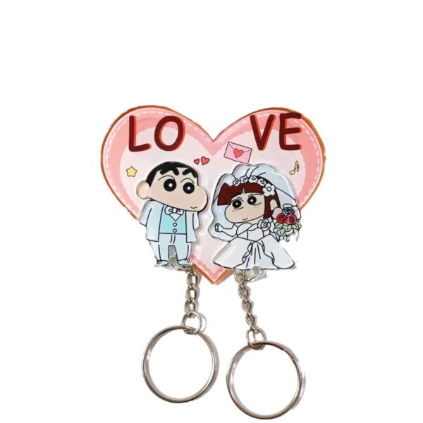 Crayon Shin chan couple keychain refrigerator sticker Simpson family flying house travel notes mobile castle couple pendant