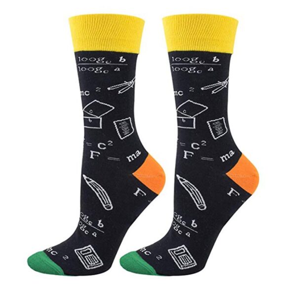 Math Print Men's Socks Space Leisure In Tube Socks Autumn And Winter New Style Cotton Socks Trendy Socks - Image 3