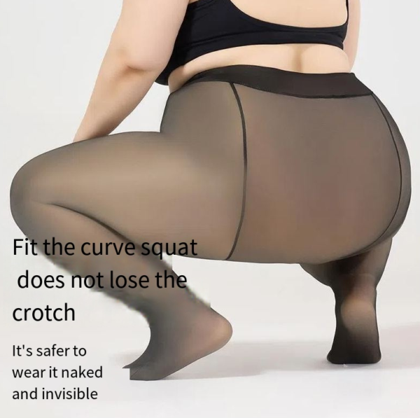 Oversized Black Silk Leg Artifact Black Transparent One Piece Elastic Pantyhose - Image 3