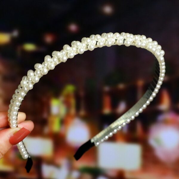 Bride's Hair Accessories Women's Handwoven Knotty Pearl Headband Japanese Korean Headdress Bow Hair Clip Crown Headband - Image 8