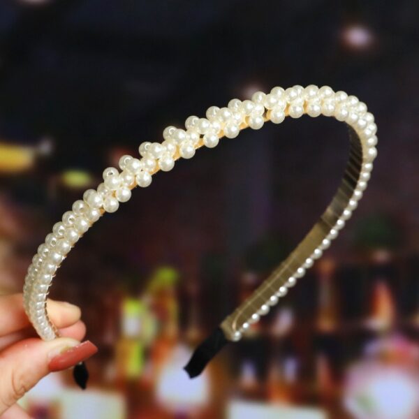 Bride's Hair Accessories Women's Handwoven Knotty Pearl Headband Japanese Korean Headdress Bow Hair Clip Crown Headband - Image 12