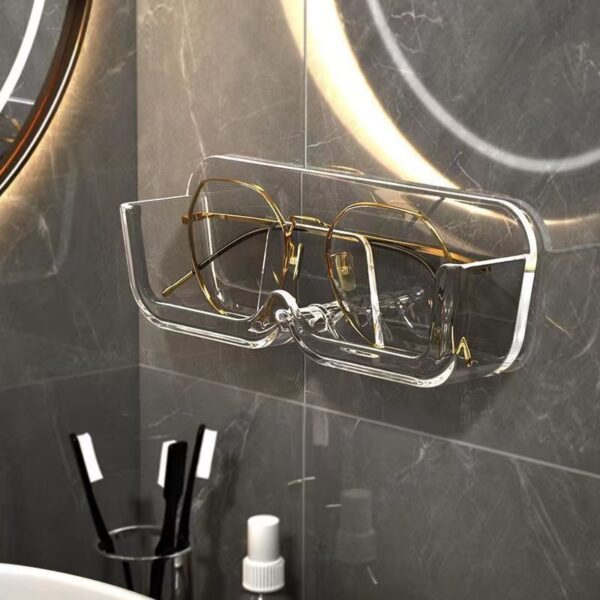 Glasses storage rack wall mounted non perforated decorative wall display sunglasses storage rack storage box - Image 6