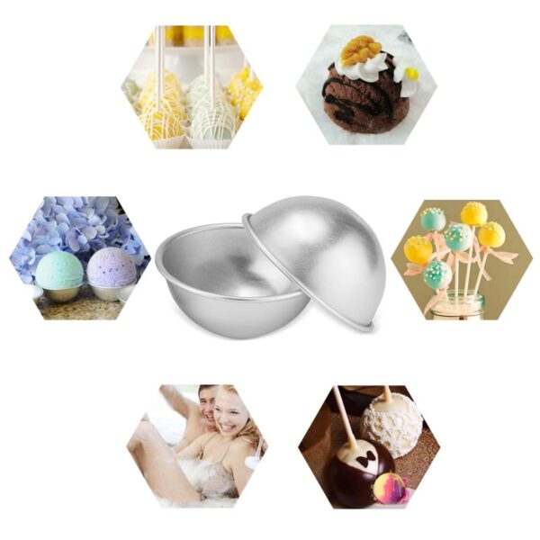 6pcs/pack Bath Bombs Metal Aluminum Alloy Bath Bomb Mold 3D Ball Sphere Shape DIY Bathing Tool - Image 2