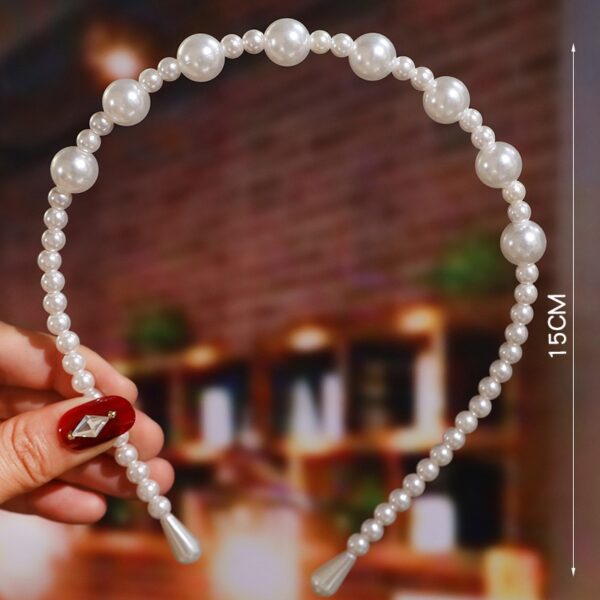 Bride's Hair Accessories Women's Handwoven Knotty Pearl Headband Japanese Korean Headdress Bow Hair Clip Crown Headband - Image 5