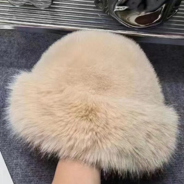 New Mongolian hat with thickened insulation, faux fur fashion basin hat, faux mink fur women's fisherman hat - Image 9