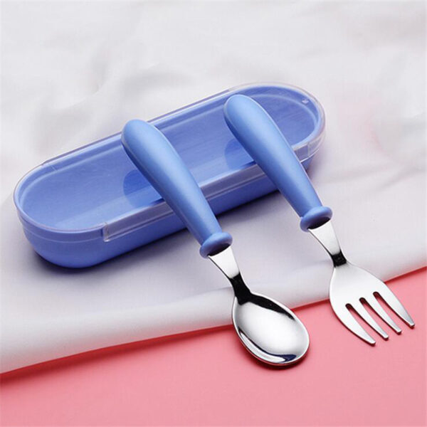 Baby Gadgets Tableware Set Children Utensil Stainless Steel Toddler Dinnerware Cutlery Cartoon Infant Food Feeding Spoon Fork - Image 4