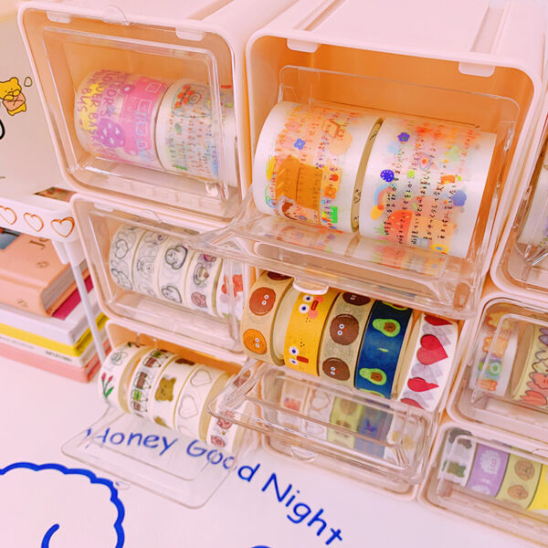 Ins Style New Desktop Drawer Storage Box Sundries Hand Account Tape Transparent Small Box Acrylic Storage Rack - Image 2