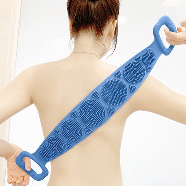Hot Body Wash Silicone Body Scrubber Belt Double Side Shower Exfoliating Belt Removes Bath Towel - Image 5