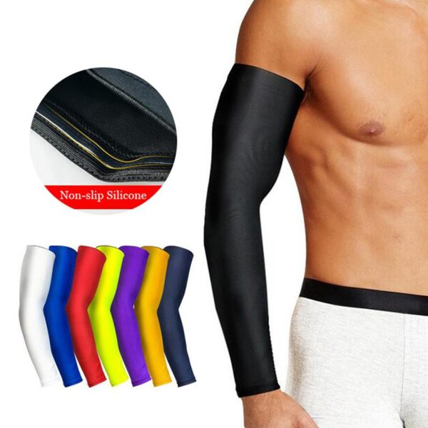1Pcs UV Sunscreen Bicycle Cycling Arm Warmers Elastic Sports Safety Elbow Pad Basketball Long Arm Sleeve Elbow Support Protector - Image 4