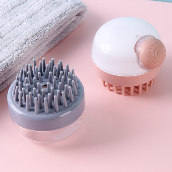 Hair Wash Comb Clear Brush Fluid Press Scalp Massage Bath Cleaning Shower Brush Home Shampoo Scrubber - Image 4