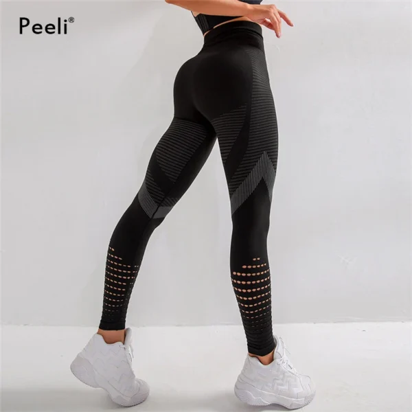 Peeli High Waist Seamless Leggings Yoga Pants Push Up Fitness Tight Workout Tummy Control Gym Leggings Athletic Pants Sportswear - Image 3