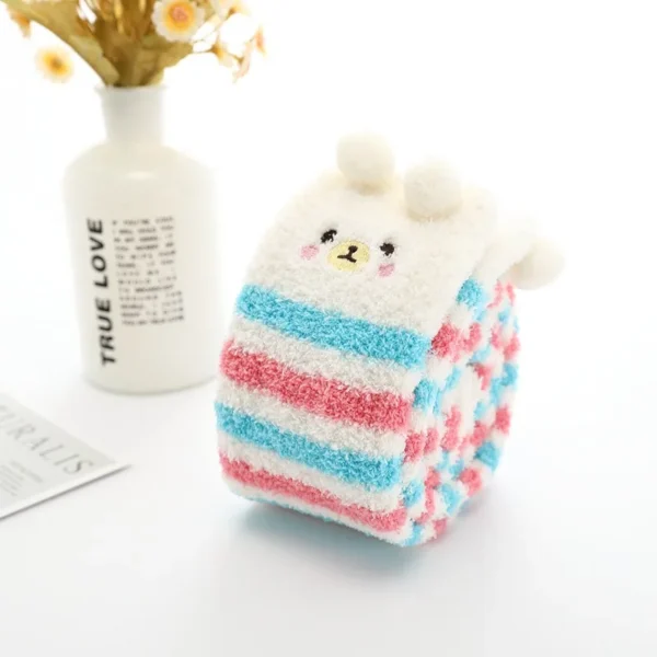 Party funny stretch socks Ladies winter coral fleece cute cartoon floor socks women cat claw van gogh socks meias glitter - Image 9